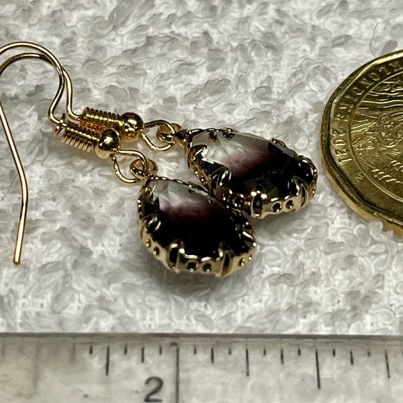 Smoky gradient ,fade to black /bi Coloured earrings - Picture 4 of 9